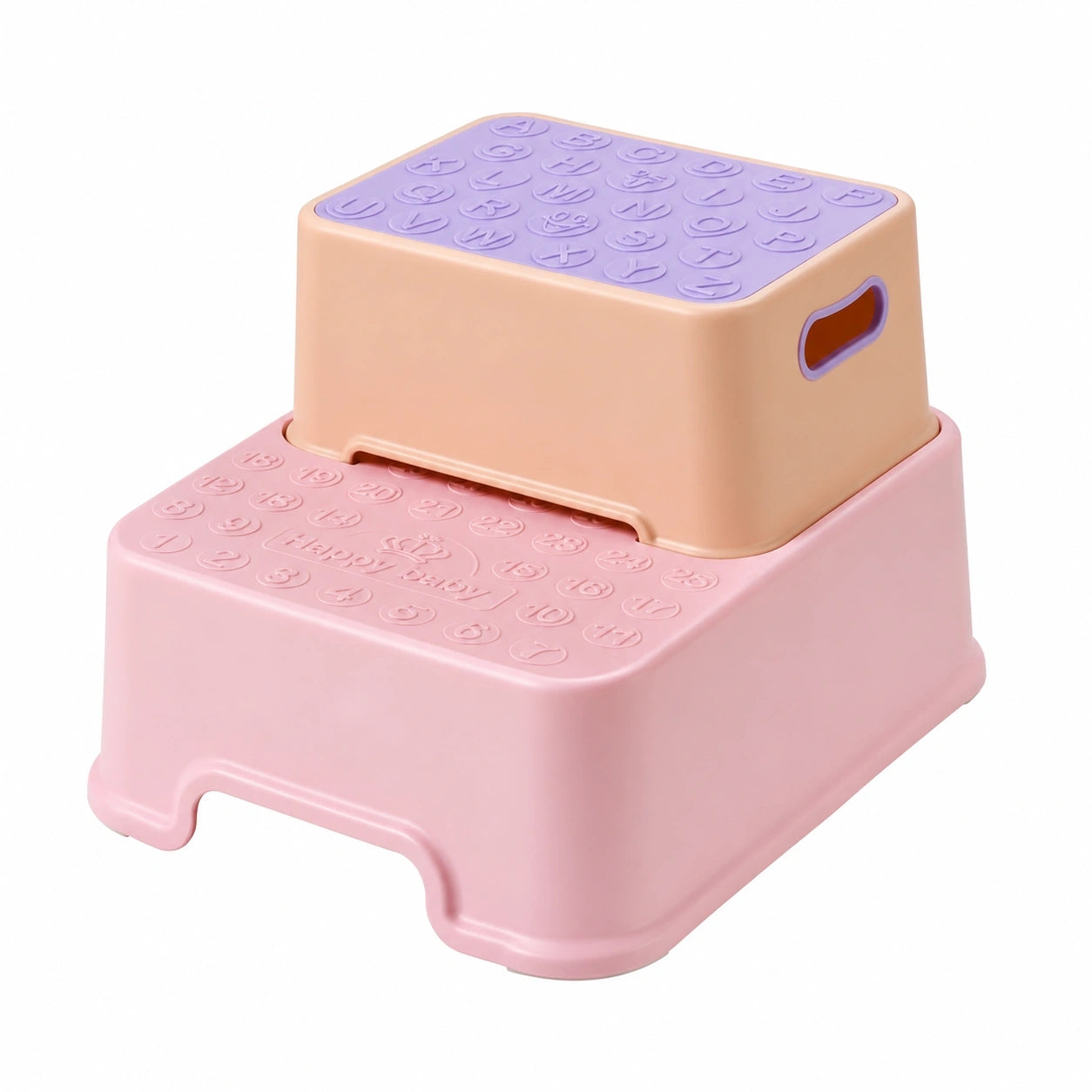 Zweistufiger Kindertritt mit Trennfunktion, ideal fürs Toilettentraining und mehr, Pink