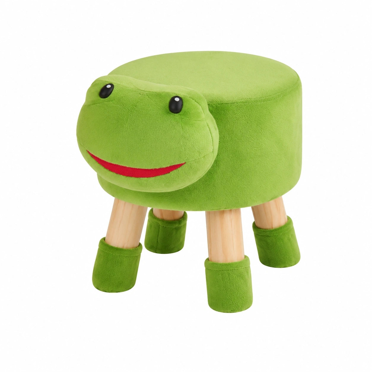 Ergonomischer Kinderhocker Frosch aus Samt - Weicher Pouf für das Kinderzimmer, Sitzhöhe 25 cm