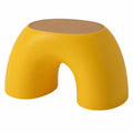 Bunter Kinderhocker Halbkreis Regenbogen Design, Ideal als Spielzeugstuhl im Kinderzimmer, Gelb