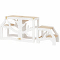 Weco 3-in-1 Montessori Lernturm aus Birkenholz, Faltbarer Kinderturm mit Tisch und Tritthocker, Sicher und Höhenverstellbar, 88 cm, Weiß