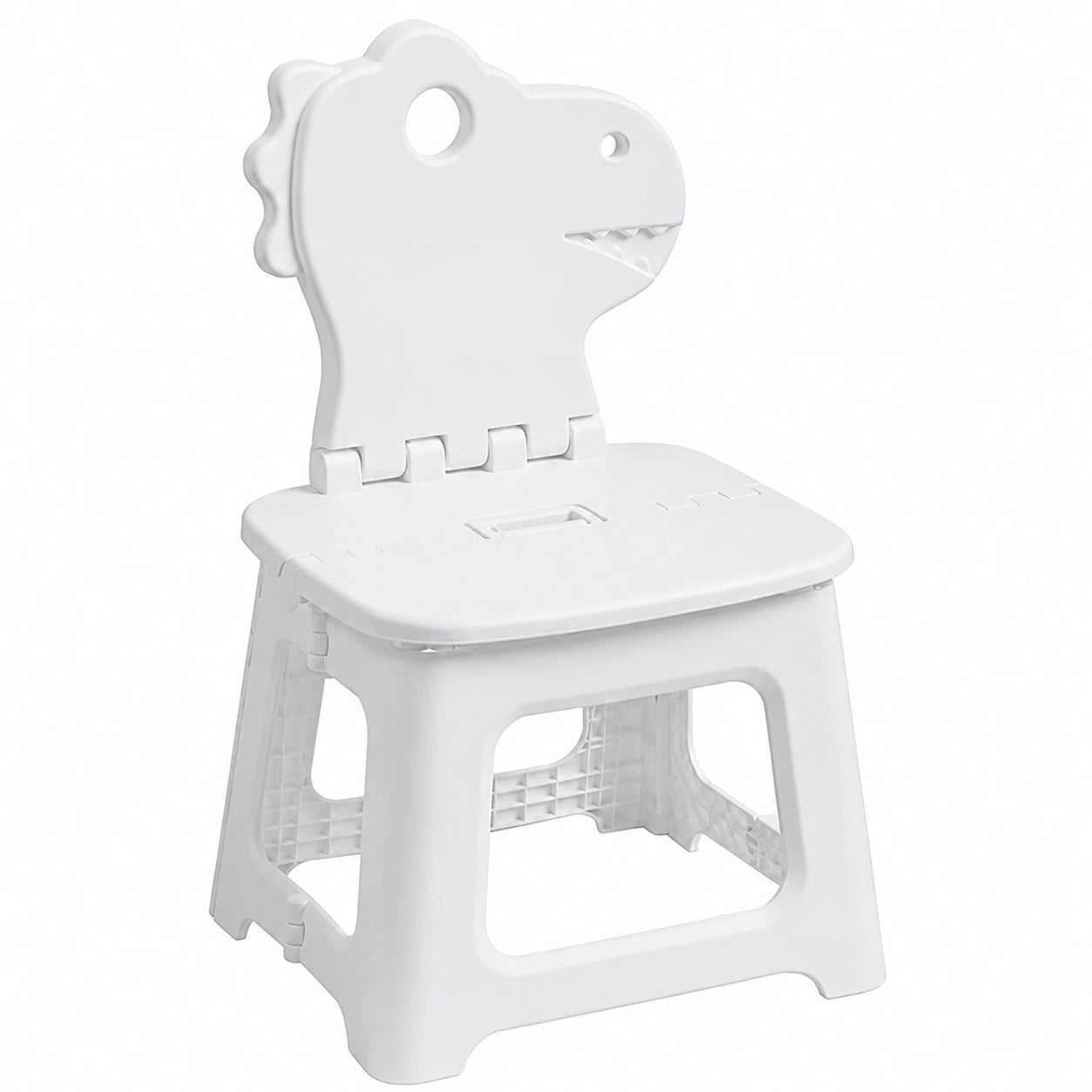 Klappbarer Kinder-Hocker mit Rückenlehne - Dinosaurier und Hasen Design