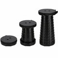 Sonnewelt Höhenverstellbarer Klapphocker, Leichter Teleskophocker bis 180 kg, Tragbarer Falthocker 6-44 cm, Ausziehbarer Campinghocker für Camping, Garten, Angeln, Wandern