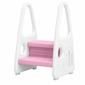 LARS360 Kinder-Tritthocker mit Lernplattform, 2-stufige Pyramidenstruktur, sicherer Schemel für 2-5 Jahre, 45 x 39,5 x 61 cm, Rosa