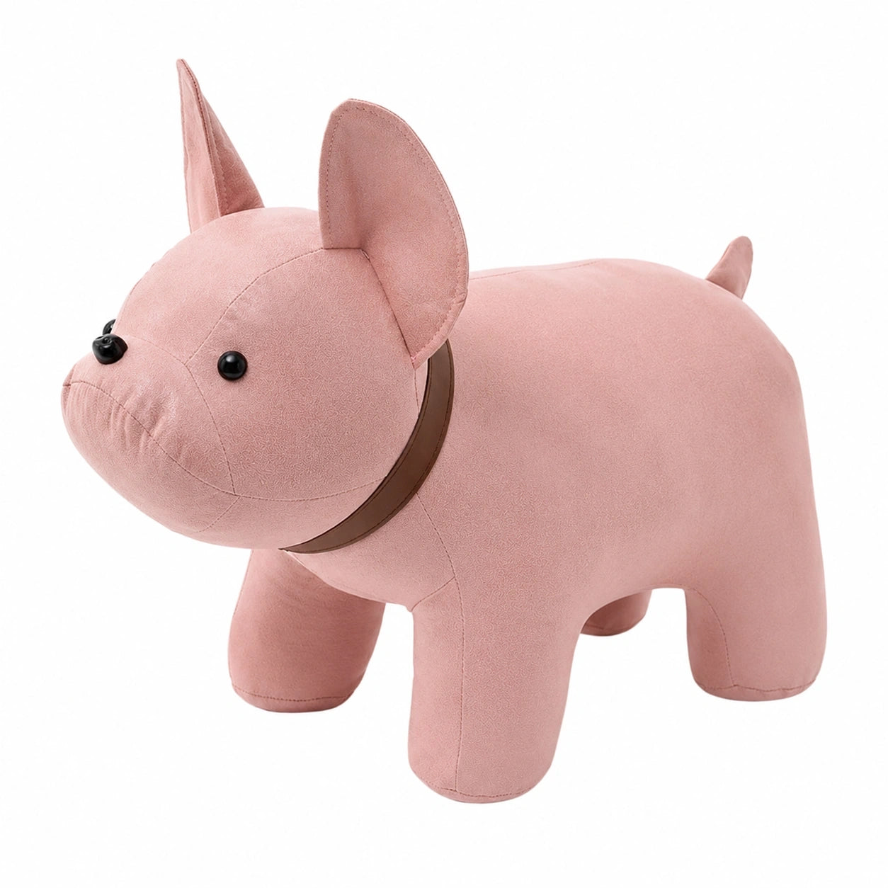 Kinder-Sitzhocker Hunde-Design, Holz-Beine, Rosa, Osmanischer Stil, Stauraum, Wohnzimmer & Flur