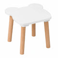 Kinderholzstuhl Weiß - Kompaktes Design, Sitzhöhe 27 cm, Ideal für Kinderzimmer