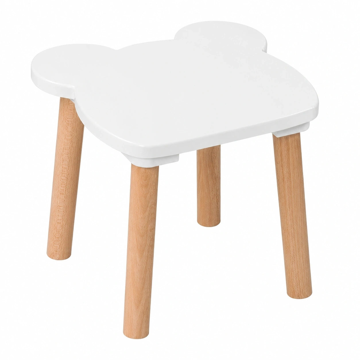 Kinderholzstuhl Weiß - Kompaktes Design, Sitzhöhe 27 cm, Ideal für Kinderzimmer
