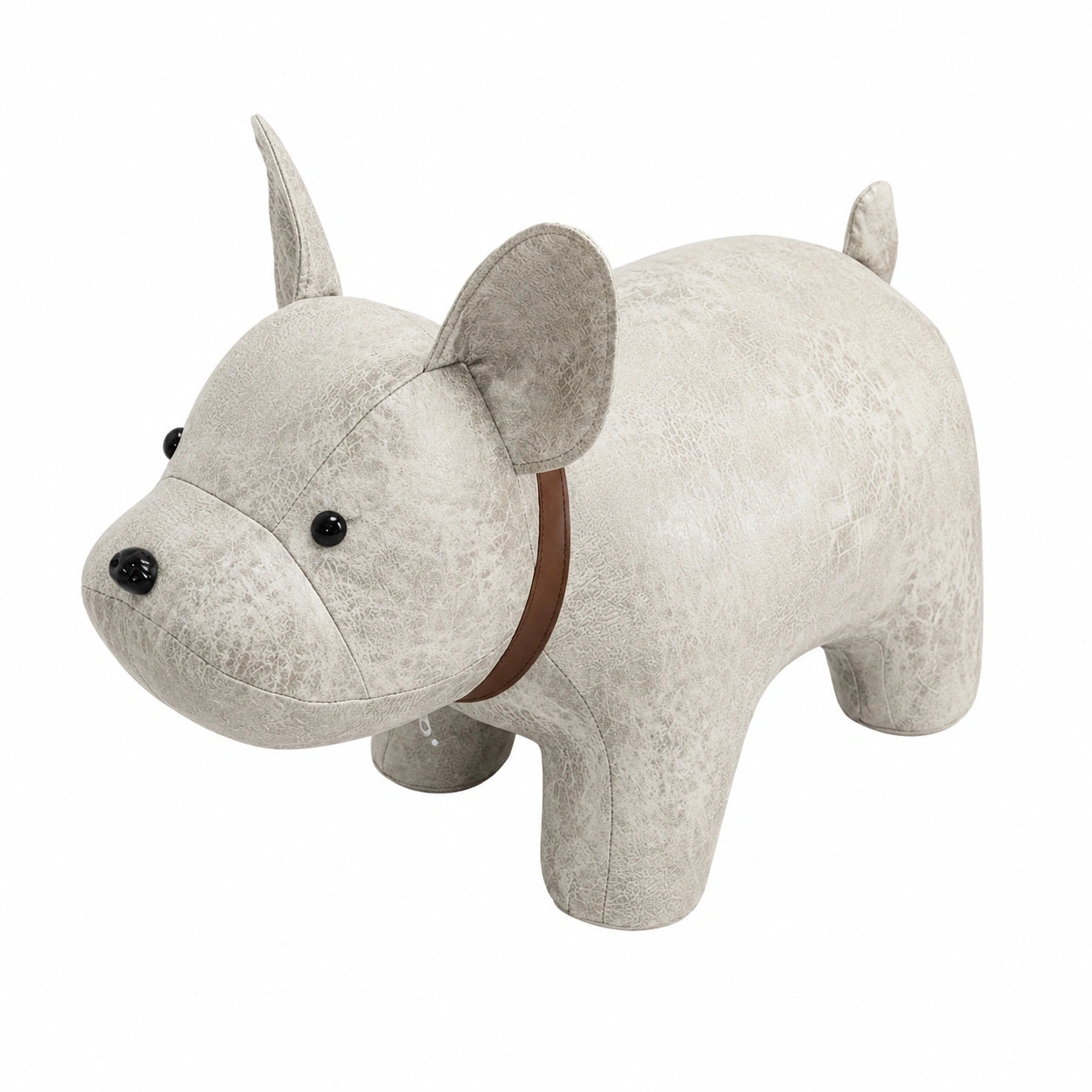 Kinderhocker mit Cartoon-Design, multifunktionaler Fußhocker, weißer Hund, Holzbeine