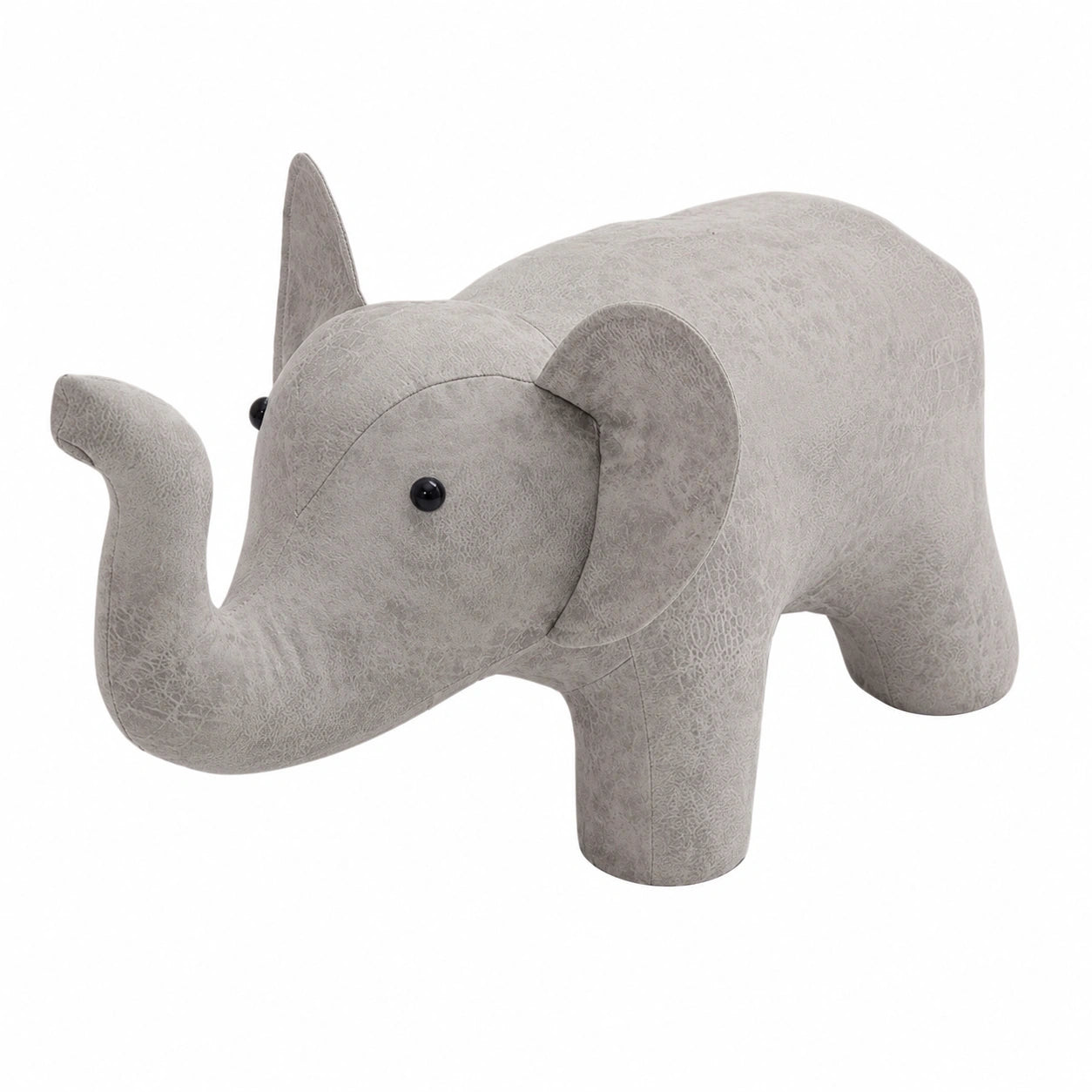 Kowaku Tierhocker Elefant, Kinderfußbank mit Holzbeinen, Spielzimmer-Sitzmöbel