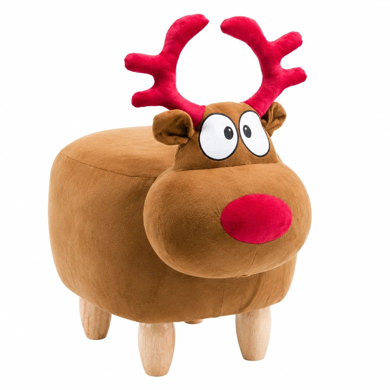 Rutschfester Kinderhocker Rentier - Tierdeko Polsterhocker