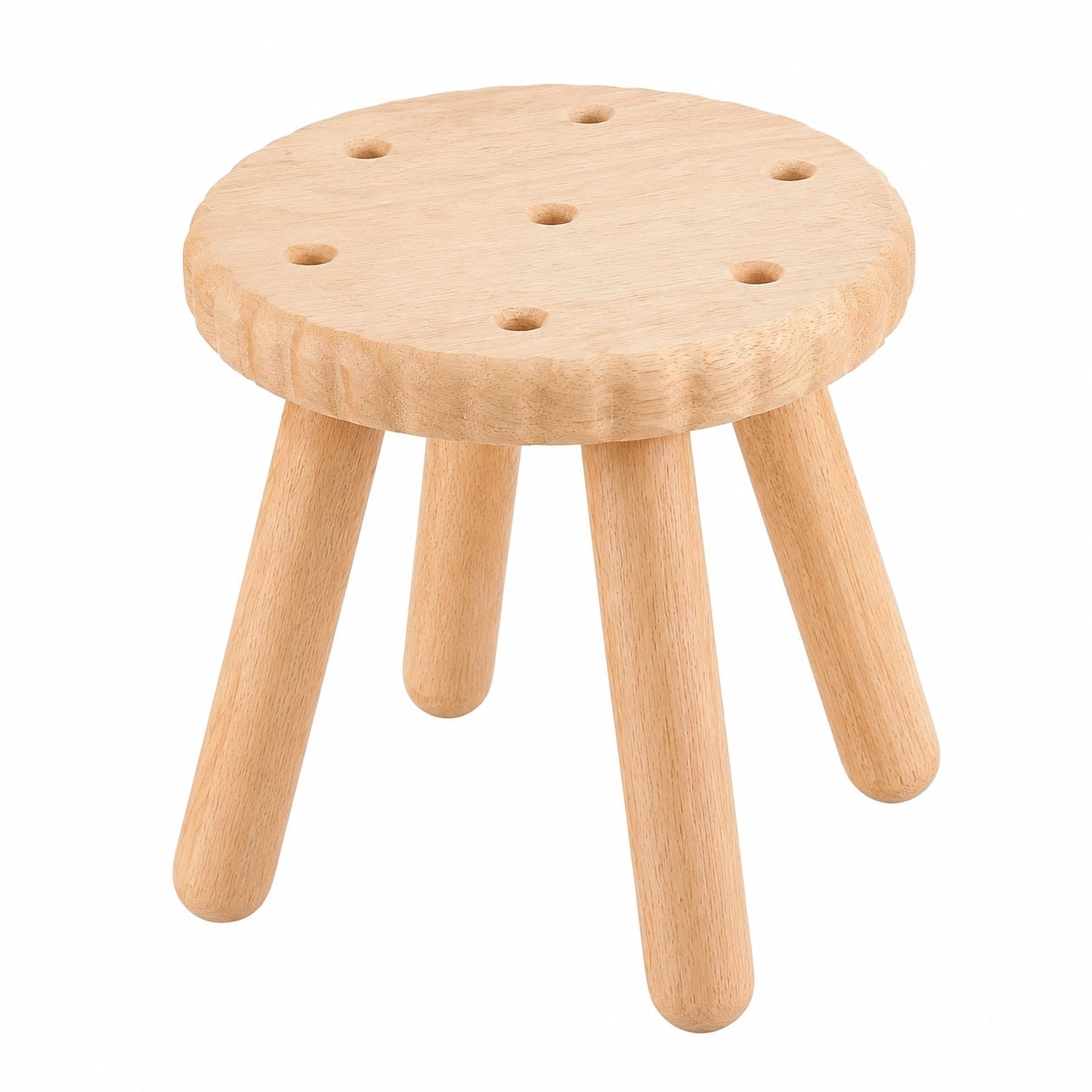AHANDMAKER Kinder-Hocker aus Massivholz, vielseitig verwendbar, rund, für Garten und Innenbereich, 26cm