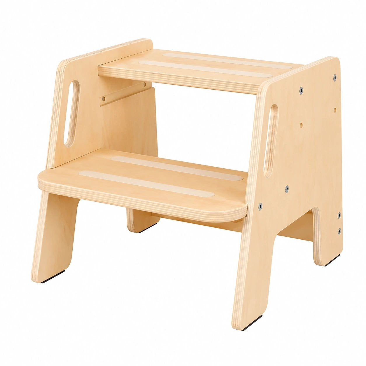 Höhenverstellbarer Holztritt für Kinder und Erwachsene, Rutschfeste Massivholz-Trittbank mit Griff – Belastbar bis 150 kg, Ideal für Bad, Küche und Kinderzimmer