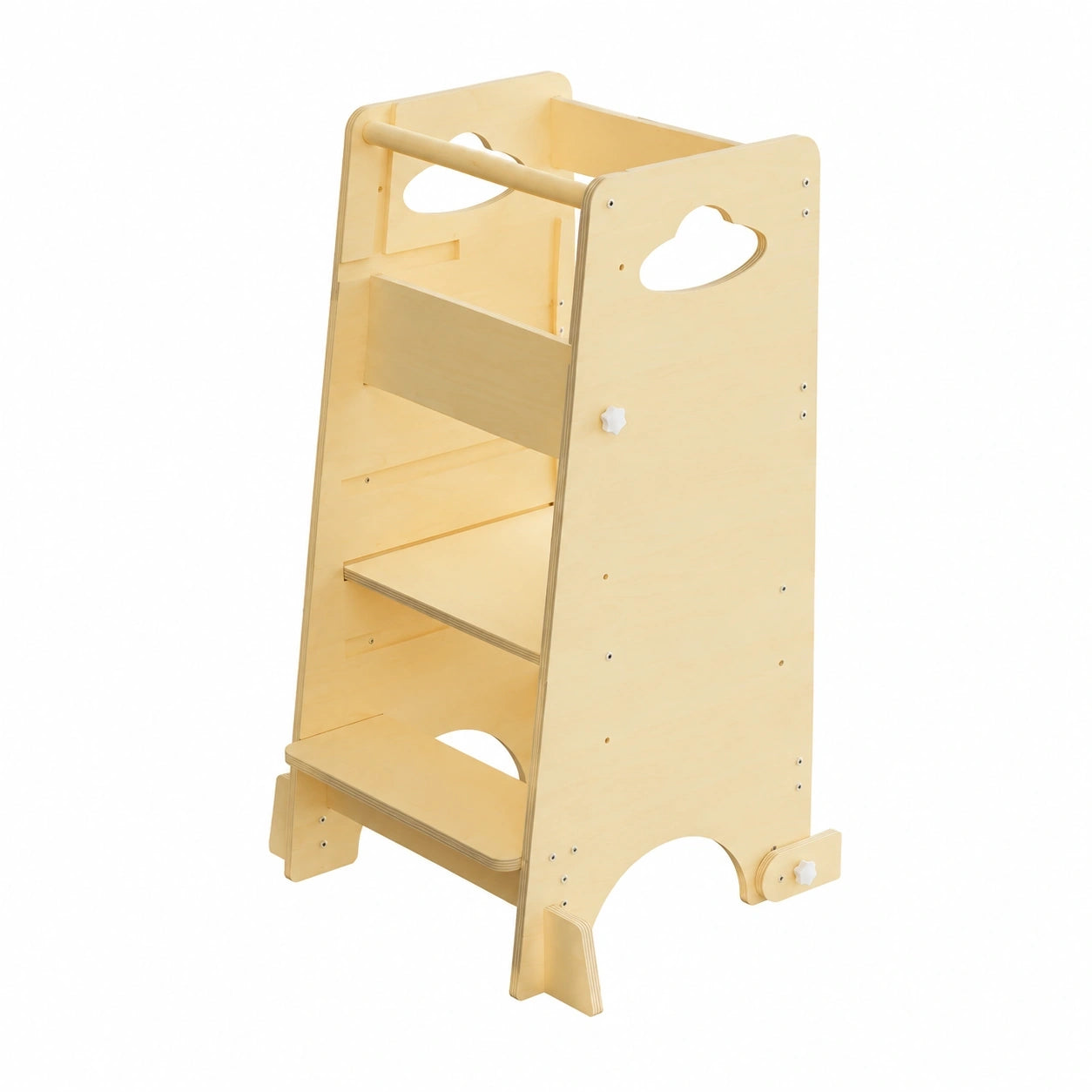Höhenverstellbarer Montessori Lernturm für Kinder – 3-in-1 Küchenhocker mit Sicherheitsgeländer, rutschfeste Basis, umwandelbar in Hochstuhl und Spielcenter