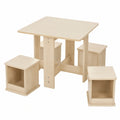 Joyz 5-teiliges Kindermöbel-Set mit Tisch und Stauraum-Hockern, Holz-Kindersitzgruppe für Spiel- und Kinderzimmer