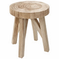 Spetebo Massivholz Hocker Natur - 40 cm - Vielseitiger Beistelltisch und Fußhocker