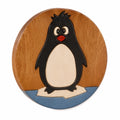 Kinderhocker Rundholz mit Pinguinmotiv – Vielseitiger Massivholzhocker