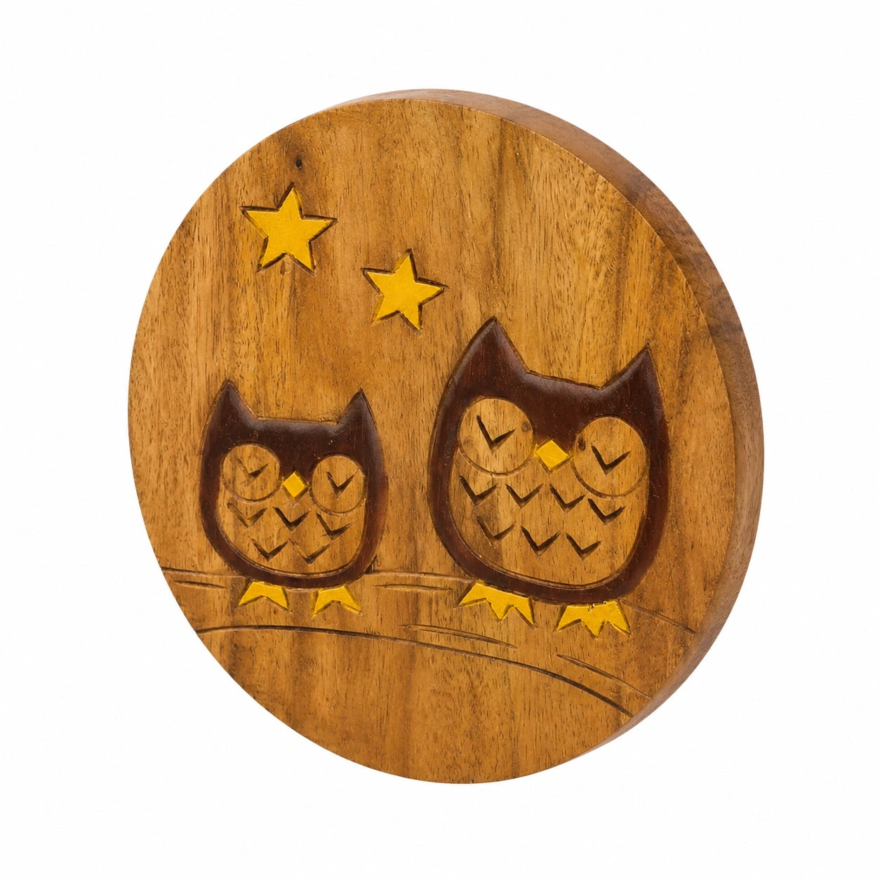 Holzhocker für Kinder mit Eulenmotiv – Vielseitiger Massivholzhocker für Spiel und Spaß