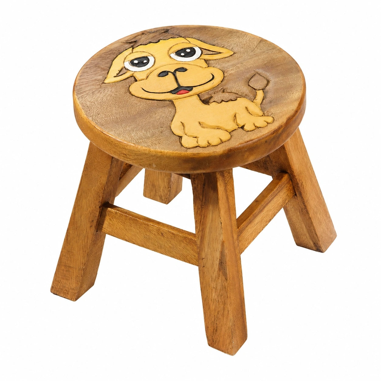 Holzhocker für Kinder mit Kamelmotiv, 25 cm Sitzhöhe, ideal für Kindersitzgruppen