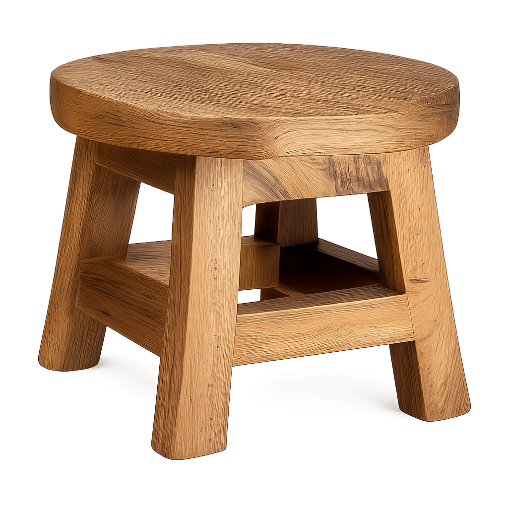 Robuster Holz-Hocker, XL-Design, langlebig und vielseitig nutzbar als Tritthocker, Pflanzständer, Kinderstuhl